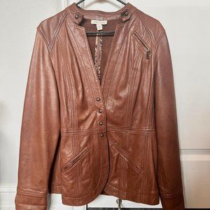 ★ Coldwater Creek leather coat